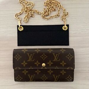 Louis Vuitton Monogram Wallet 🤎 With Insert & Chain for Crossbody Wear